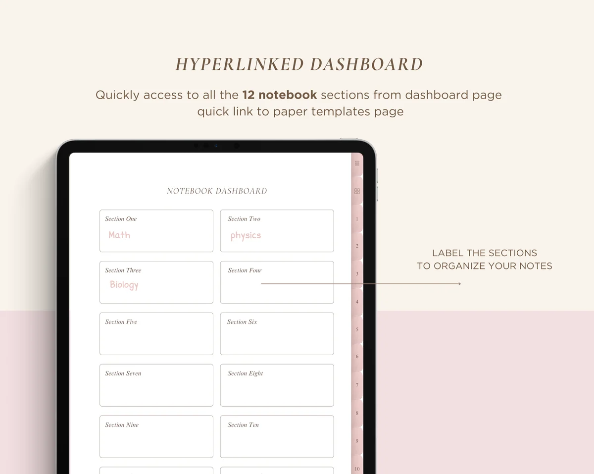 12 Subject Digital Notebooks | Portrait | 6 Soft Colors — image 5