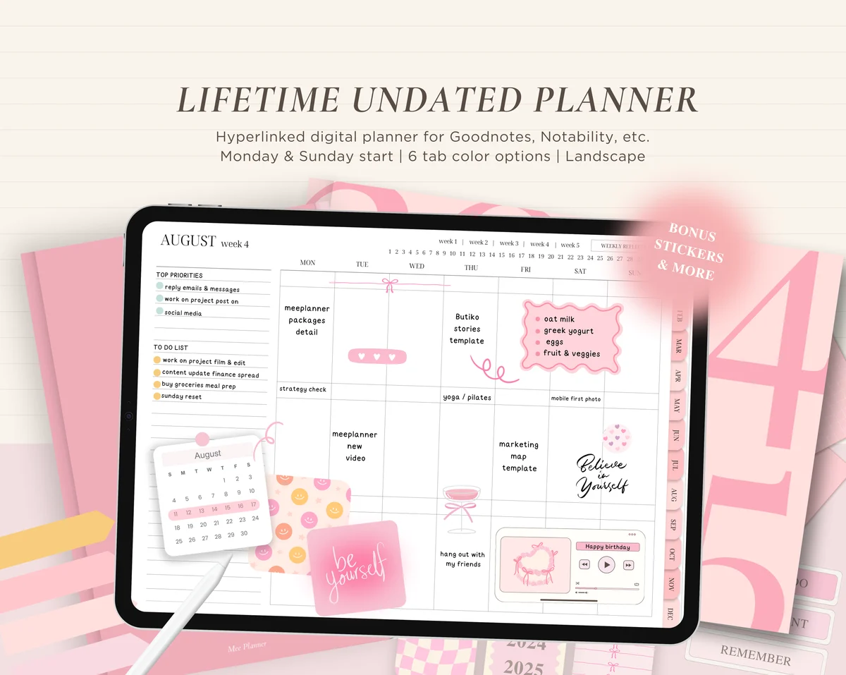 ✨ New Undated Digital Planner