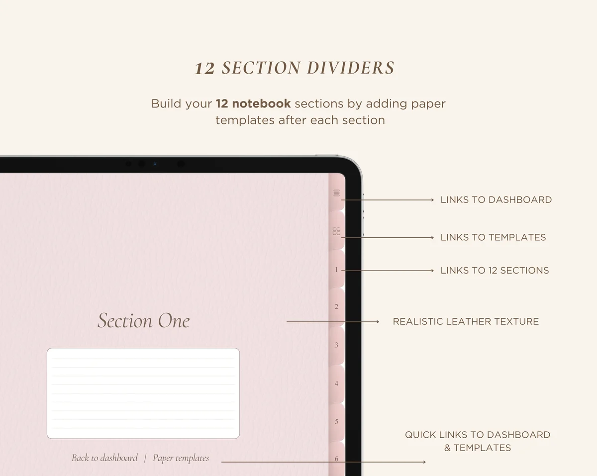 12 Subject Digital Notebooks | Portrait | 6 Soft Colors — image 4